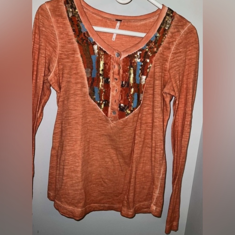 Free people sequence, long sleeve shirt women’s size XS